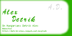 alex detrik business card